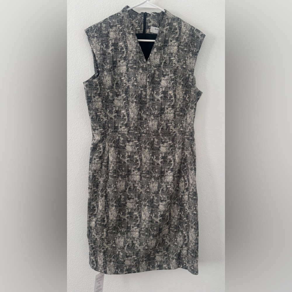 MM Lafleur The Aditi Dress Crackle Print Knee Length Pencil Career Chic NWT 12